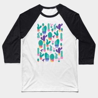 Hello Cactus Pattern Baseball T-Shirt